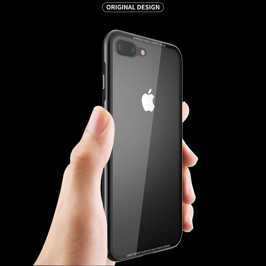 R-just металлический бампер из ТПУ с защитой от царапин для iPhone 8 стеклянная задняя