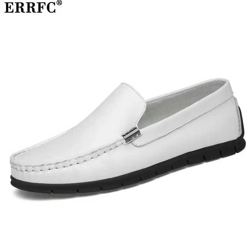 

ERRFC Hot Selling Fashion Men White Loafer Shoes Concise Designer Slip On Black Driving Doug Shoes Man Plus Size 37-46 Zapatos