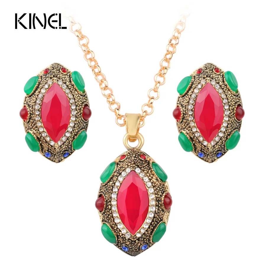 Женский комплект ювелирных изделий набор украшений золотого цвета с