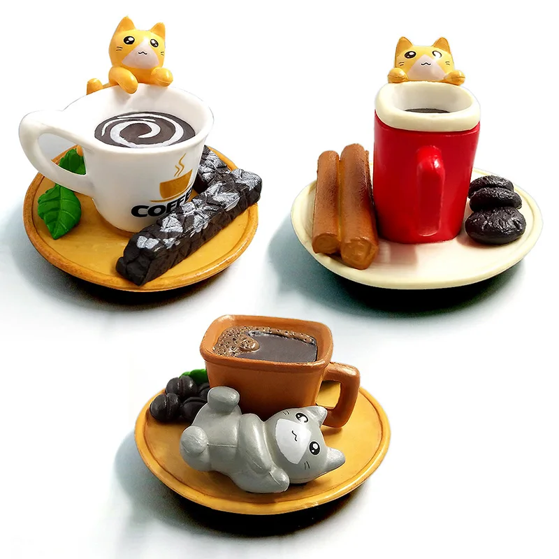 Kawaii десерт кошка животное модель домашний декор миниатюрное украшение для сада в виде Феи аксессуары современная фигурка ПВХ ремесло бонсай игрушки