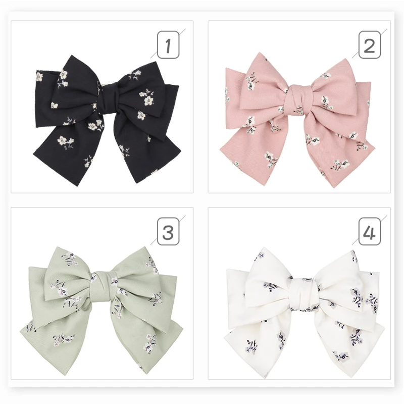 Новинка трехслойная заколка Molans для крупных девочек с бантом из ткани цветочным