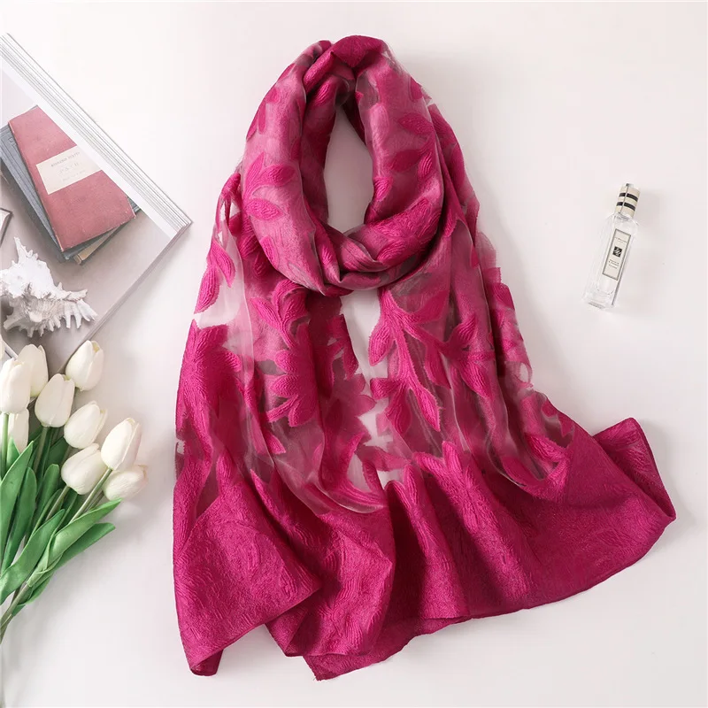 Роскошный бренд новинка 2019 модный летний шелковый шарф для женщин Длинный цветок