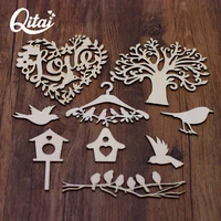 wooden family tree with birds and cages love qitai 28pcsset word diy scrapbooking card crafts home decoration accessories wf314
