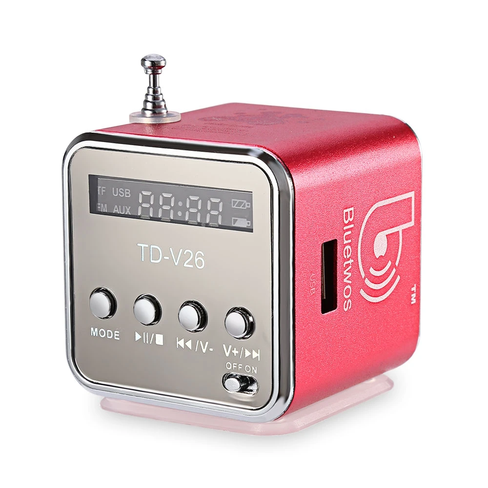 Bluetwo TD V26 Mini Speaker Портативный Цифровой ЖК ДИСПЛЕЙ Звук Micro SD/TF Fm радио Музыка Стерео