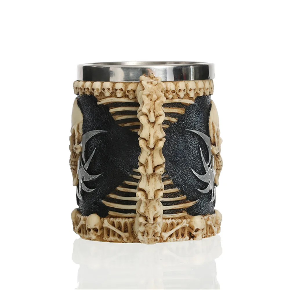 3D кружка в виде черепа из смолы нержавеющая сталь Ретро стиль кофе чай пиво