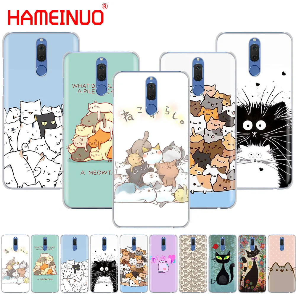 Смешной и милый чехол для телефона с изображением кучи кошек для Huawei NOVA 2 2S 3e PLUS LITE p smart 2018 enjoy 7s mate 7 8 9 10 pro.