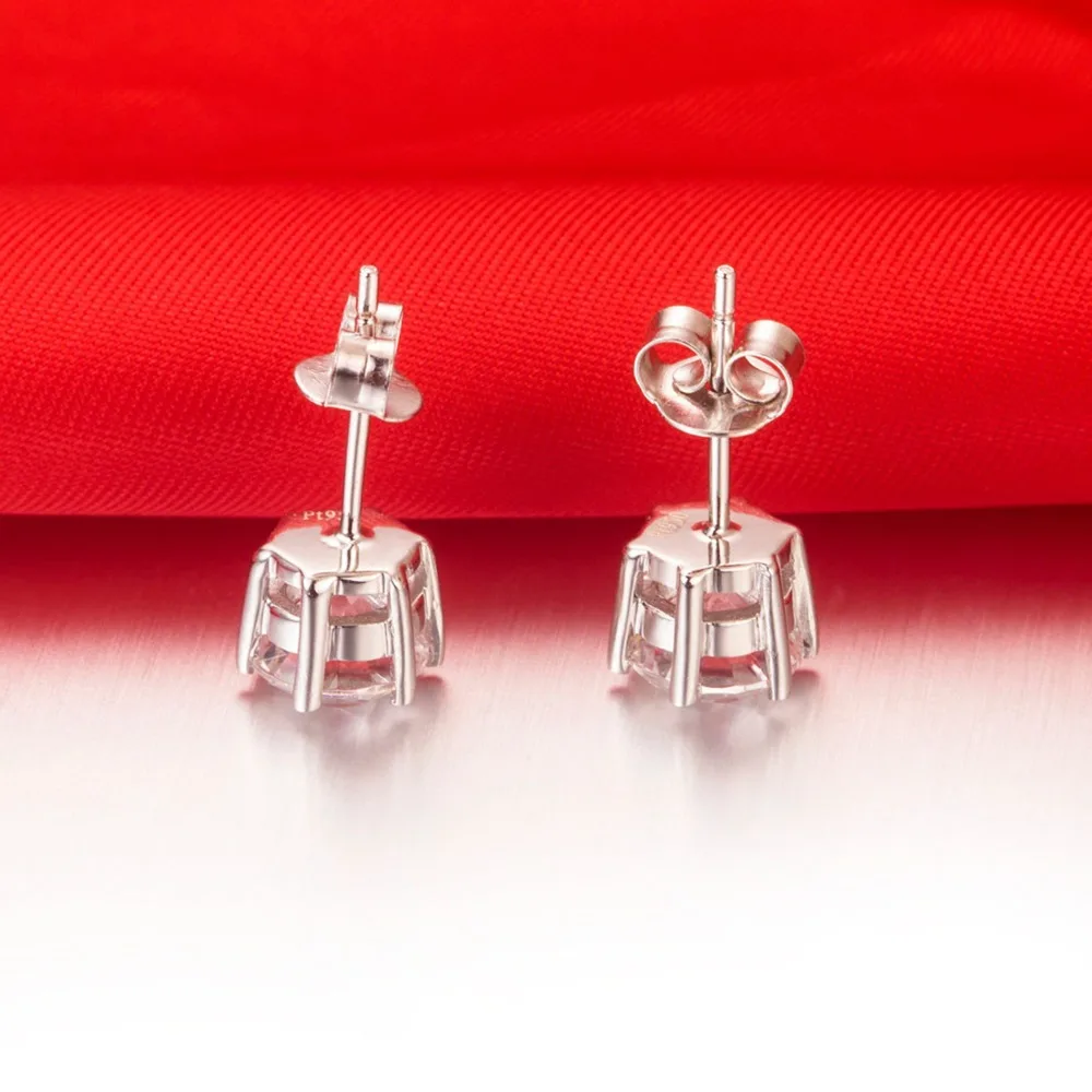 0.5Ct подлинные серьги с муасанитом гвоздики Твердые 585 золотые взаимодействие