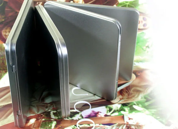 145*130*11 мм Серебристый прямоугольный шарнирный жестяной ящик для CD или DVD диска с