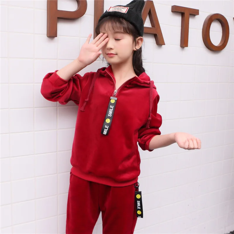 

Girls In The Spring and Autumn Clothing Set Girls Clothes Jacket Zipper Kids Hoodies Pants Kids Tracksuit for Sets Sport Suit