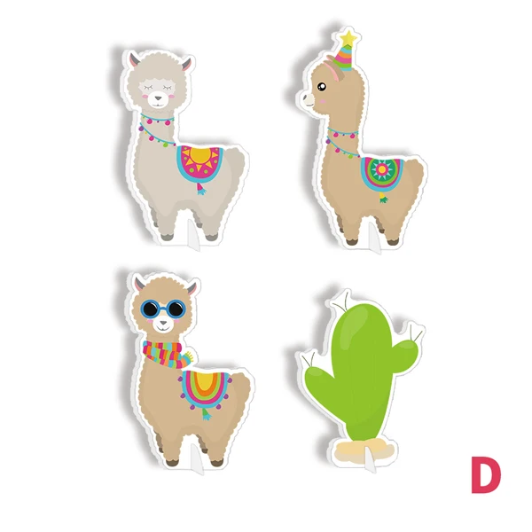 Llama D Ламы тема вечерние украшения ламы кактус для стола для дня рождения украшения, товары для вечеринки ламы вечерние Декор - Цвет: Llama D