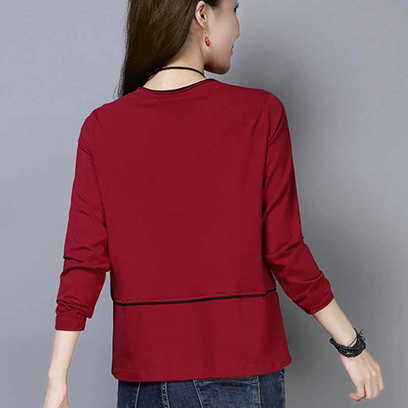 Женская футболка с длинными рукавами Shintimes Poleras De Mujer Moda Повседневная в Корейском