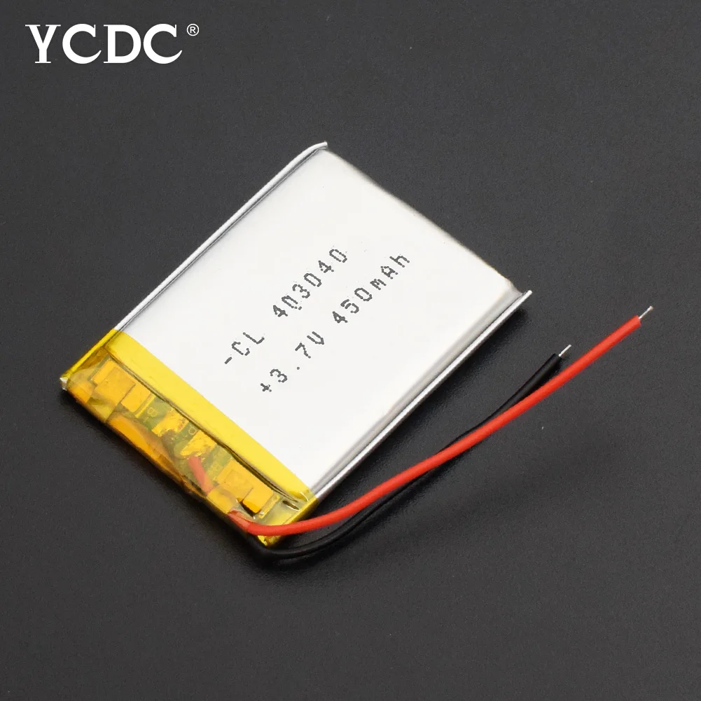 1Pc 3,7 в литий-полимерный аккумулятор 043040 403040 450 мАч MP3 MP4 gps Bluetooth 4*30*40 мм литиевая батарея для маленьких стерео bluetooth gps - Цвет: 1Pc