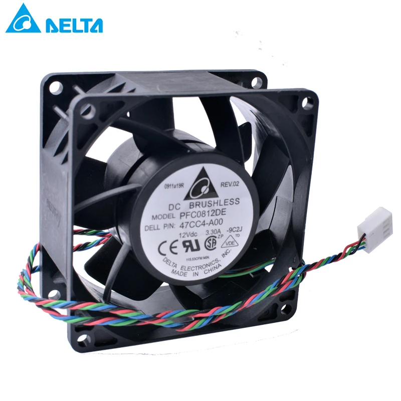 

8cm 8038 80x80x38mm PFC0812DE 12V 3.30A 4-wire 4pin PWM Double ball large air volume violent cooling fan