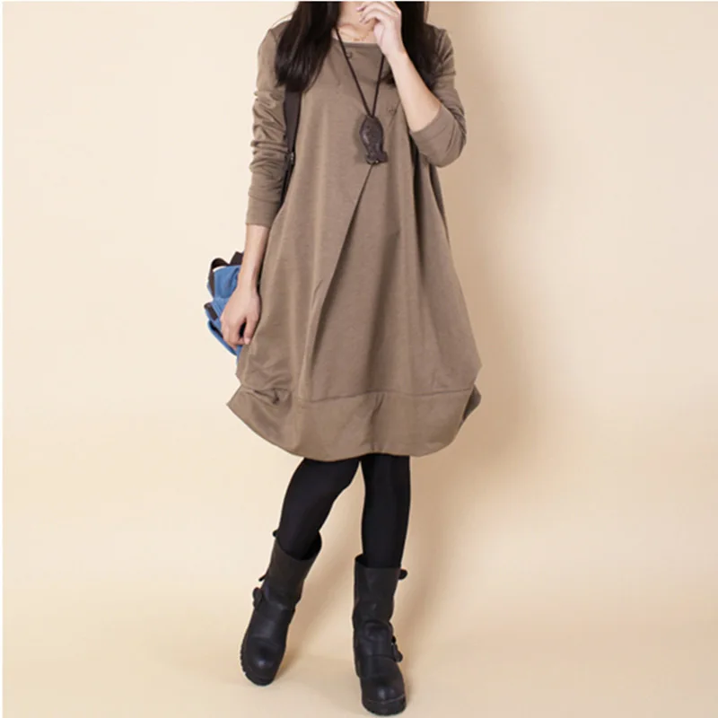 Light Brown Женское платье; женская одежда больших размеров; одежда с длинными рукавами для беременных женщин; Модная одежда для беременных; зимняя одежда; Vestidos - Цвет: Light Brown