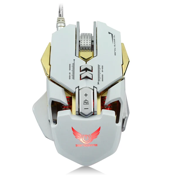 White Serious Gamer Mechanical Mouse PC Gamer Mice 3200DPI LED Back Light 7 Buttons Wired Mouse Gaming For Desktop Gaming - Цвет: White