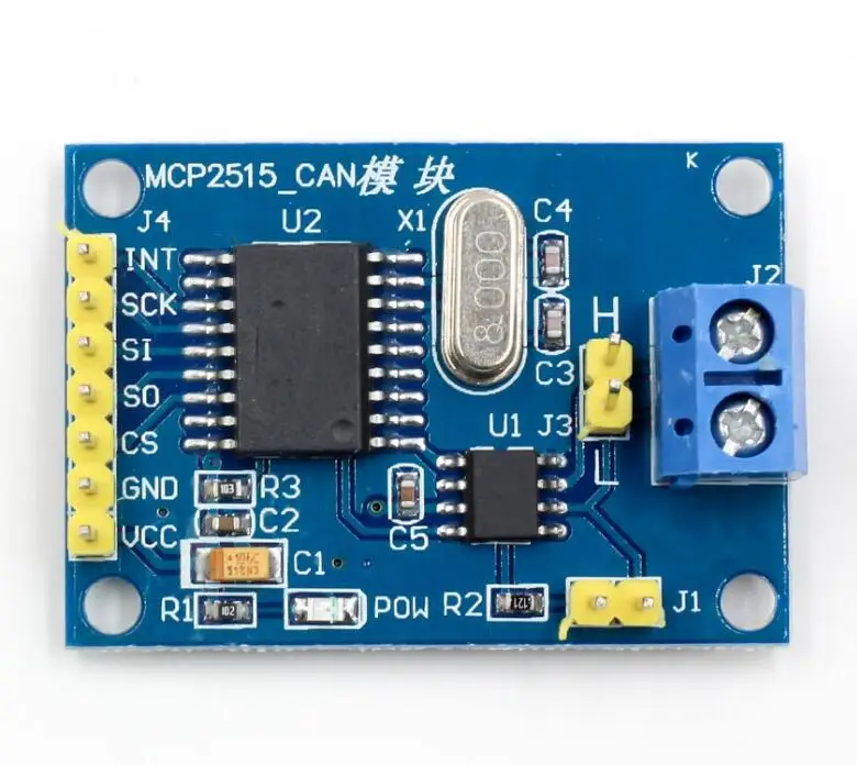 

MCP2515 CAN Bus Module TJA1050 Receiver SPI Module For 51 MCU ARM Controller DC 5V SPI Interface Control Connector