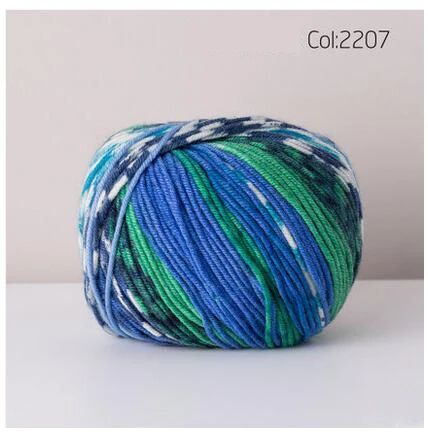 picture color 1 шар* 50 г мериносовая шерсть разноцветный толстый трикотаж ручной работы сверхтонкая пряжа для вязания и 155 м вязание крючком шарф шляпа DIY ZL4 - Цвет: picture color