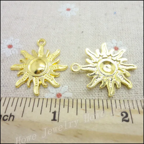 50 шт. подвески подвеска от солнца позолоченный сплав цинка подходящий для