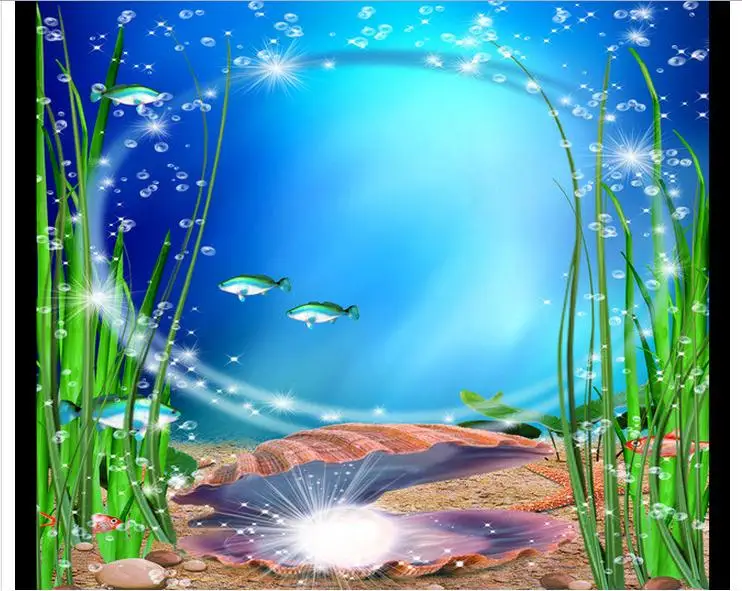 

Custom photo 3d Waterproof floor The 3 d floor bathroom beautiful sea world 3d mural PVC wallpaper self-adhesion floor wallpaer