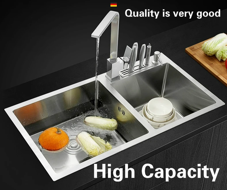 Бесплатная доставка Лидер продаж большая стандартная кухонная ручная раковина с
