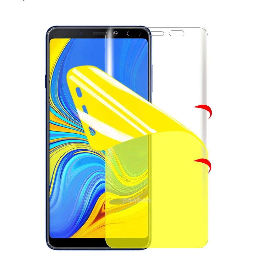 Гидрогелевая Защитная пленка с полным покрытием 7D для Samsung Galaxy A9 A9s A8s A8 Plus A7 A6 A6s