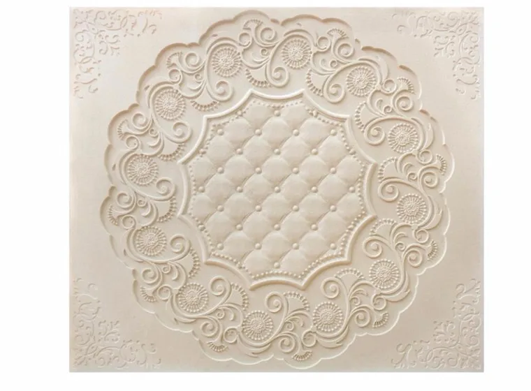 Пользовательские обои Бежевый Желтый 3d стерео резьба по камню Европейский стиль