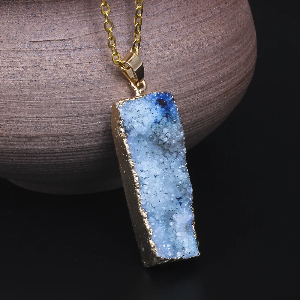 Женское Ожерелье из натурального камня|quartz crystals|pink quartzquartz crystal pendant |