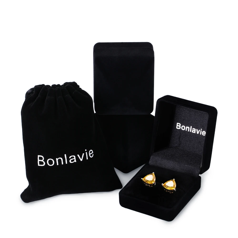 Женские Треугольные Серьги BONLAVIE 6 2ct из натурального желтого цитрина серьги