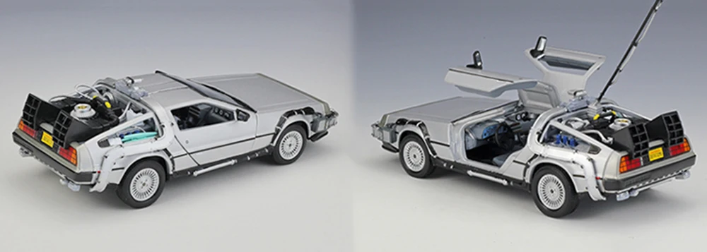 WELLY 1:24 литая под давлением модель автомобиля Фильм Назад в будущее металлическая игрушка автомобиль сплав классический автомобиль подарок автомобили с коробкой детские игрушки