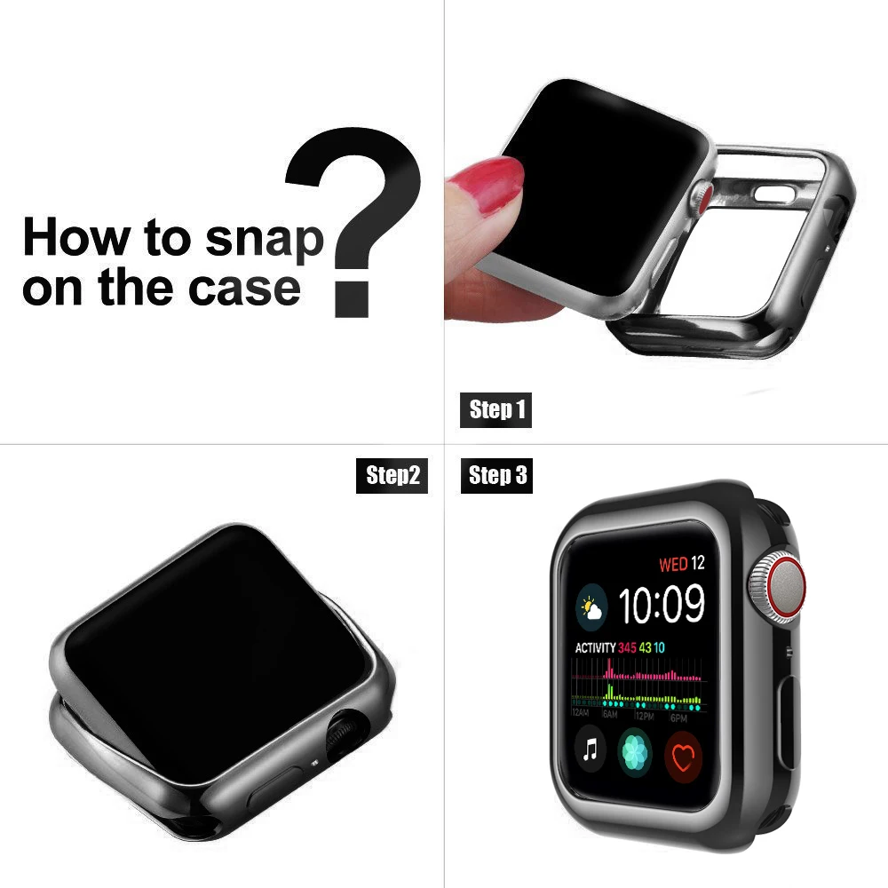 Роскошный защитный чехол с покрытием для Apple Watch SE Series 6 5 4 3 40 мм 44 38 42 мягкий бампер