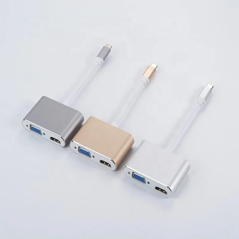 Адаптер для быстрой передачи данных USB C 3 1 HDMI VGA 4K с разрешением 2 в мобильного Macbook