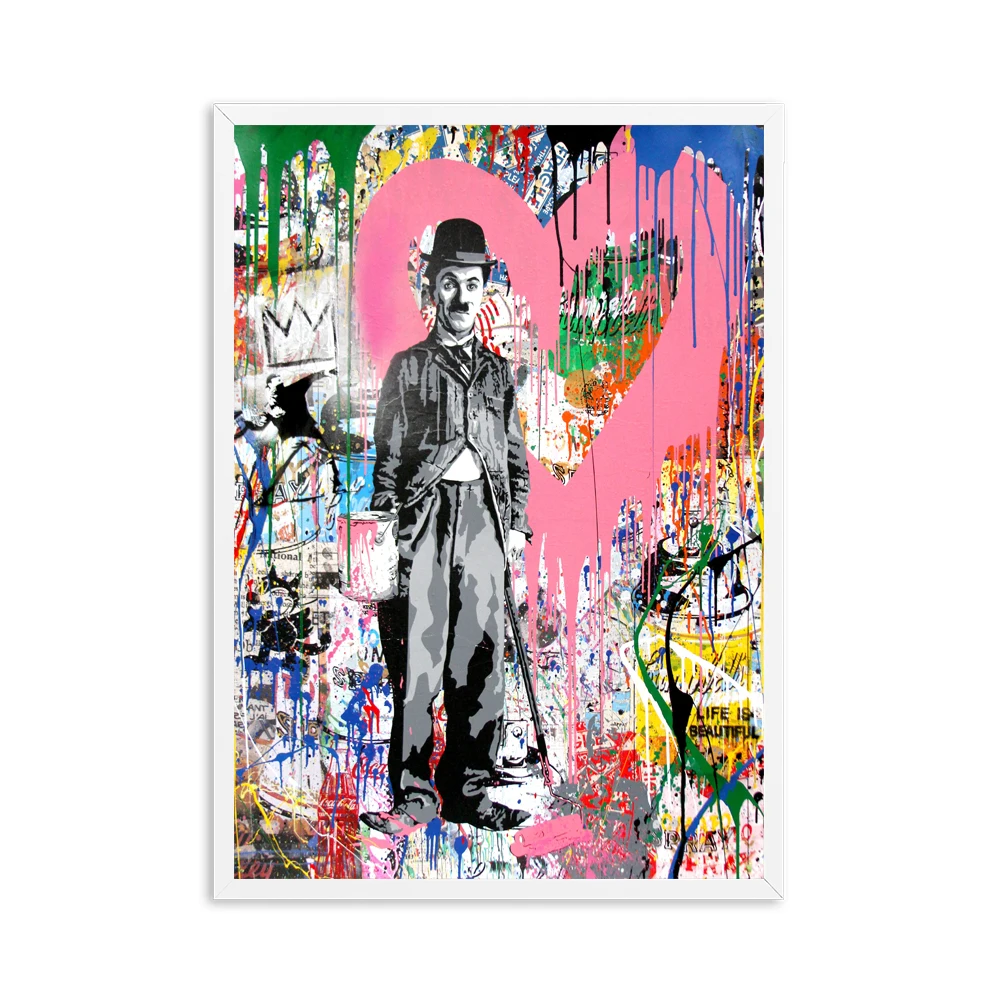 Girl with Balloon Street Wall graffiti Art Canvas Paintings Abstract Einstein Pop Art Canvas Prints For Kids Room Cuadros Decor - Цвет: Picture 2