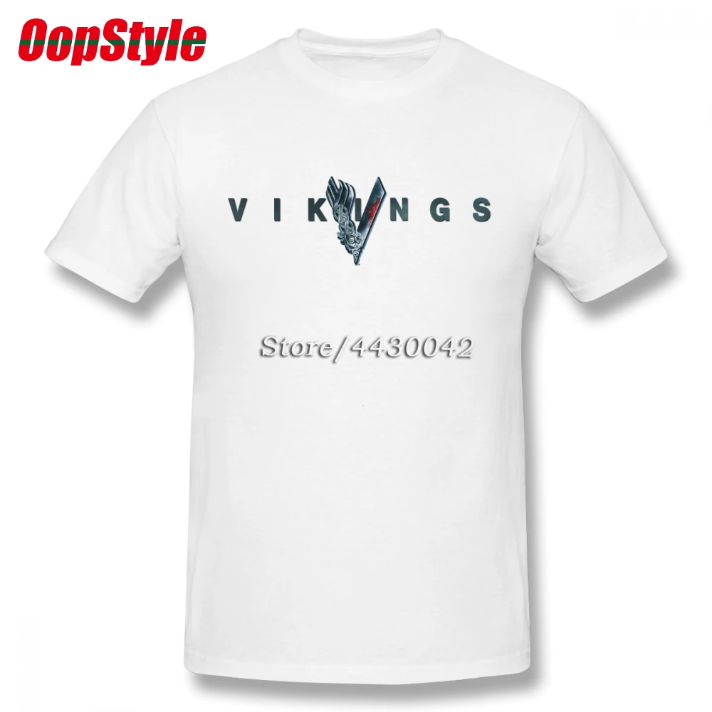 Мужская хлопковая футболка Vikings TV большие размеры 4XL 5XL 6XL Camiseta|Мужские футболки| |