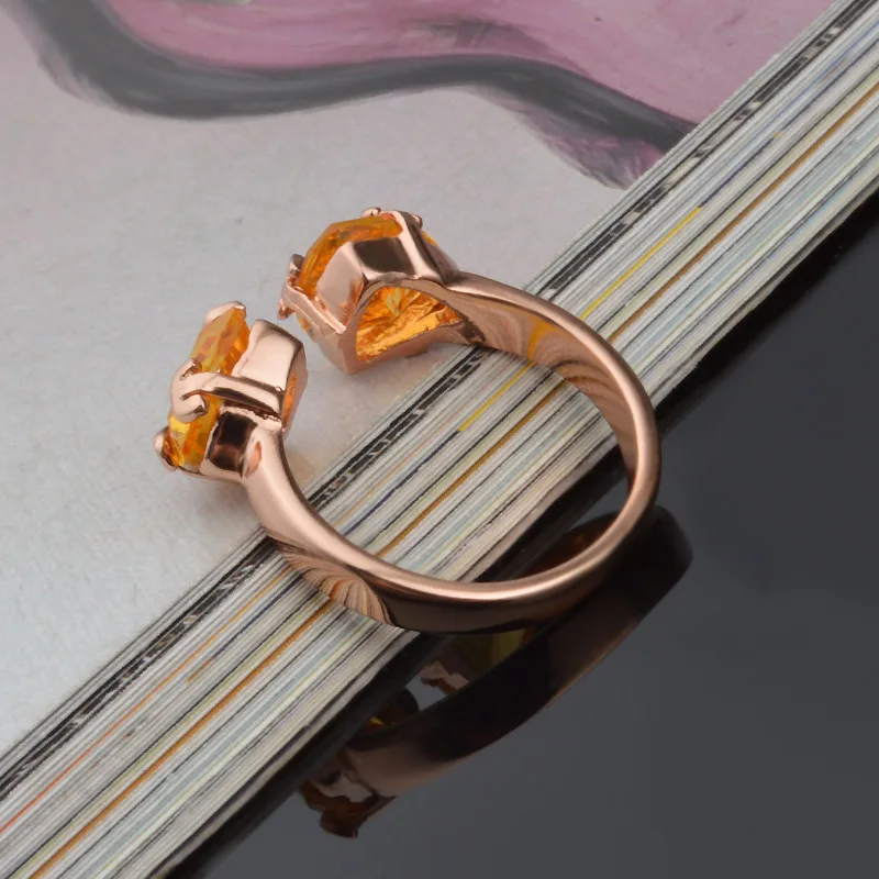OMHXZJ Wholesale Personality Fashion OL Woman Girl Party Gift Open AAA Zircon 925 Sterling Silver 18KT Rose Gold Ring RN210 | Украшения и