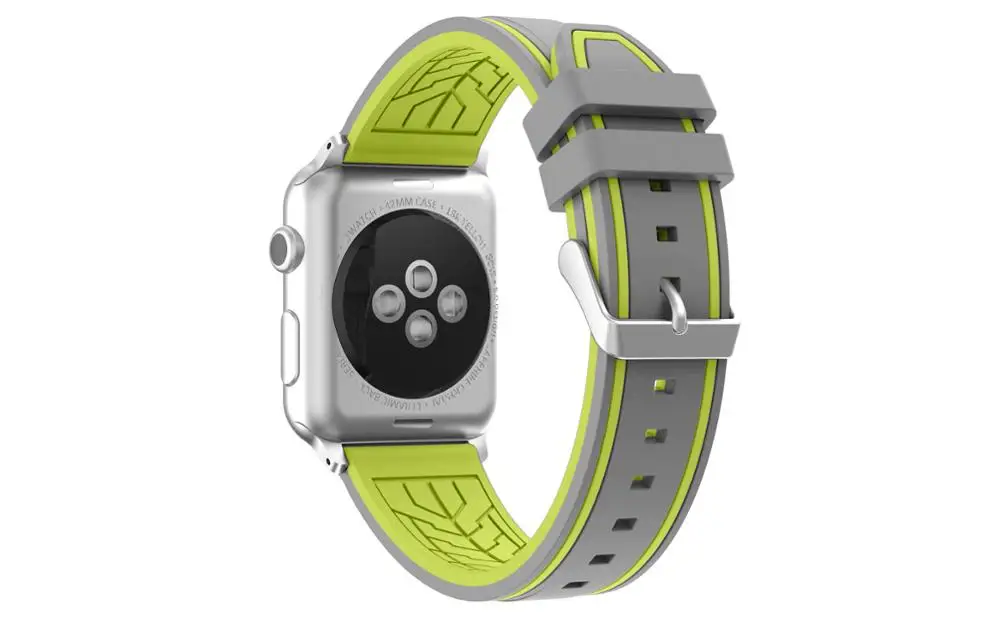 Gray lemon Спортивный силиконовый браслет для apple watch, 42 мм, 38 мм, 40 мм, 44 мм, умные Ремешки для наручных часов, часы для мужчин и женщин, ремешок для iWatch, серия 4, Новинка - Цвет ремешка: Gray lemon