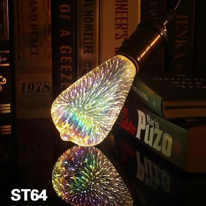 1 шт. лампочка Светодиодная лампа 3D декоративная E27 4 Вт 220-240 В праздничное