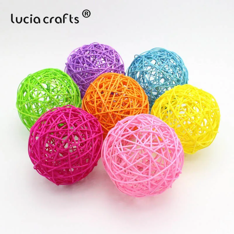 Lucia crafts 3 см/5 см/9 см/10 см/12 см случайный свадебный декоративный шар из ротанга, Рождественский Декор, украшение для дома, украшение для дома M0802 - Цвет: 12cm 2pcs