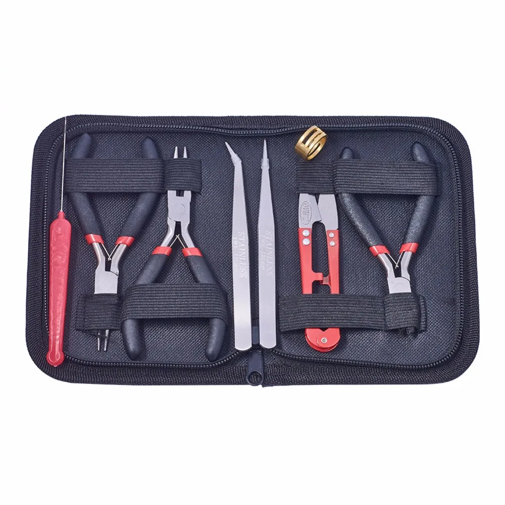 

8PCS/Set Jewelry Beading Tool Kit Bead & Jewelry Making Bead Work Tools Beaders Package, Black, 155x110x35mm