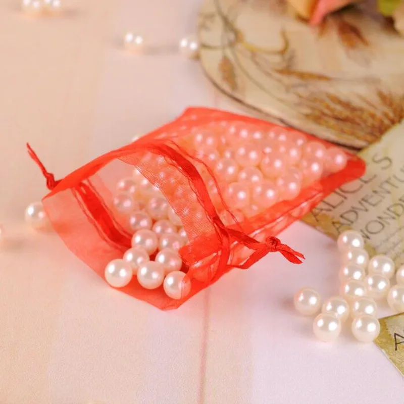 100 шт./лот многоцветный мешочек из органзы для ювелирных изделий Подарочная