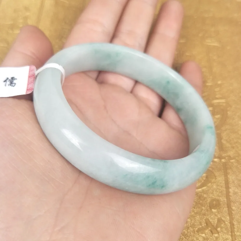 Send A certificate natural Jadeite bracelet Natural light green two-color 54-61mm female Princess Jewelry gift | Украшения и