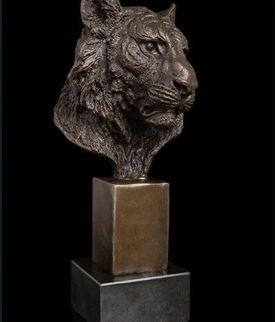 Чжао Арт Деко Скульптура Тигра Голова Бюст Бронзовая Статуя Подпись|statue bronze|statue