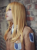 attack on titan krista lenz christa short blonde kyojin renz heat resistant cosplay costume wig