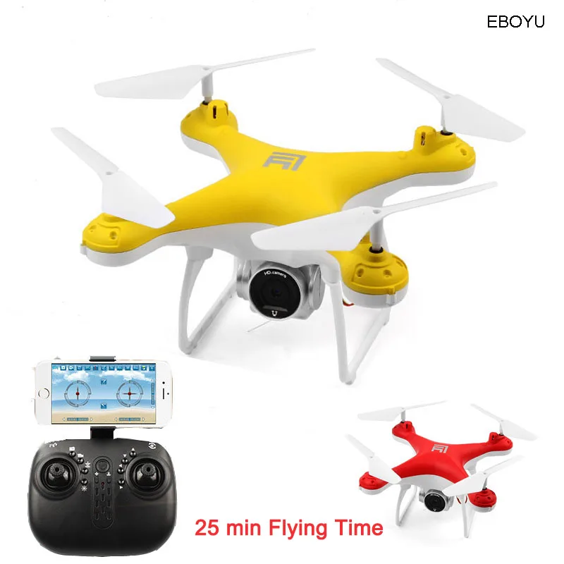 Радиоуправляемый Дрон EBOYU RC105 2 4 ГГц время полета 25 минут Wi Fi FPV HD камера удержание