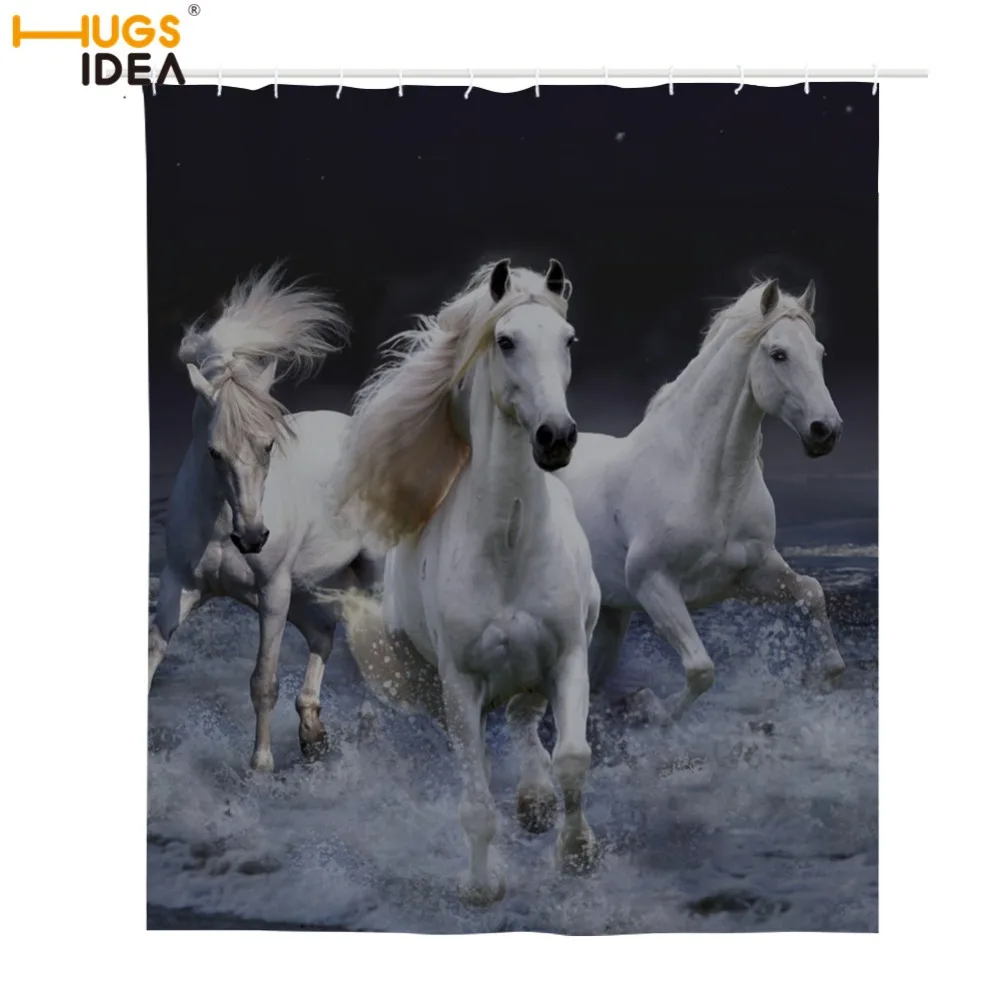 Креативный HUGSIDEA ткань для душа Cool Horse Водонепроницаемая не прозрачная