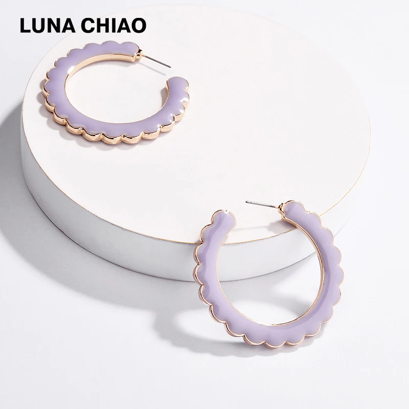 LUNA CHIAO модные украшения эмалированные металлические серьги обруч для женщин