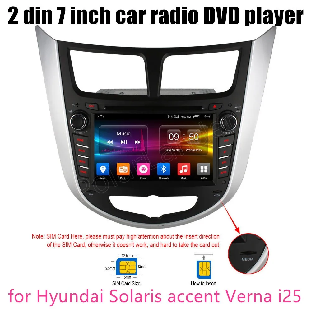 Для Hyundai Solaris accent Verna i25 четыре ядра зеркалирование экрана DVD плеер радио GPS