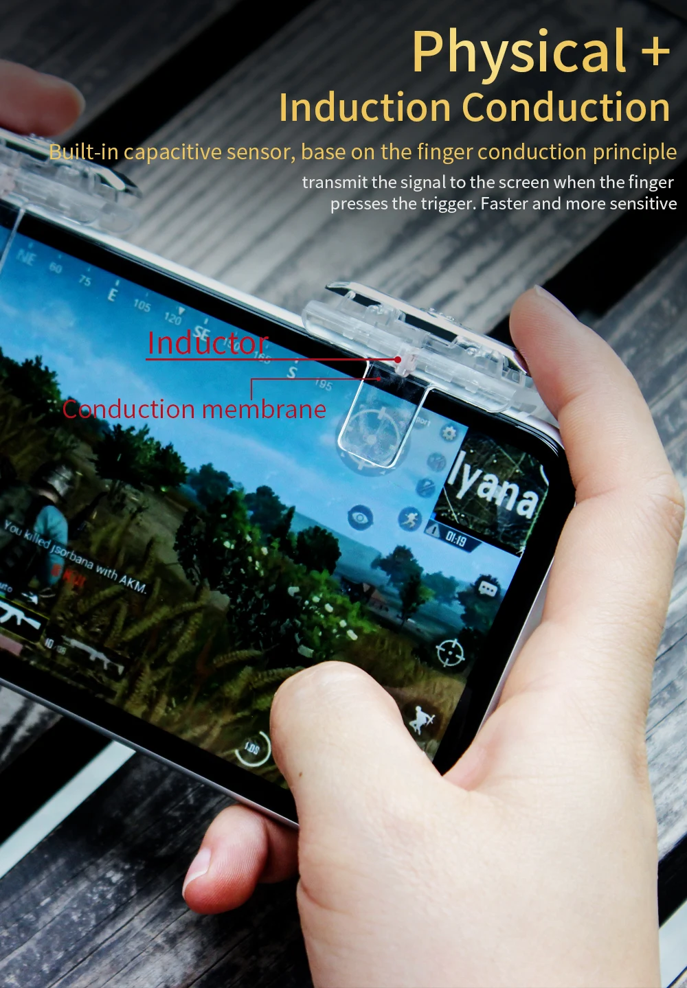 Essager Gamepad Joystick for PUBG Mobile Joypad Trigger Fire Button Aim L1 R1 Key L1R1 Shooter Controller Game Pad for Android