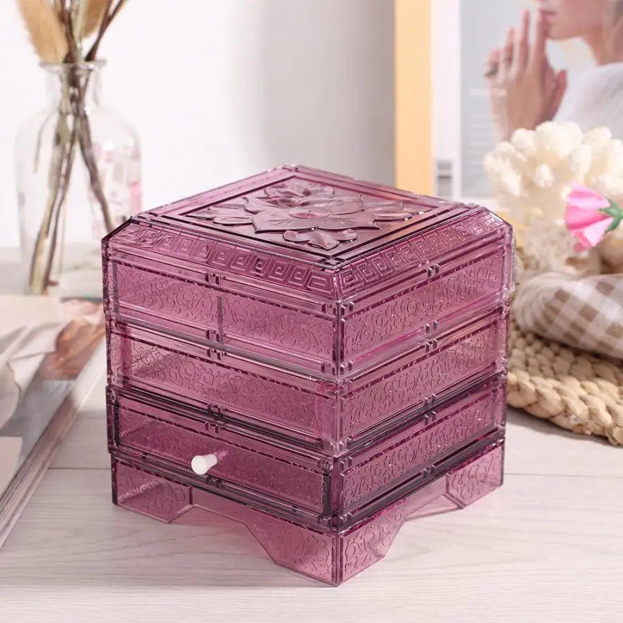 Акриловый Анти пыль ювелирных изделий косметический контейнер ящик для хранения