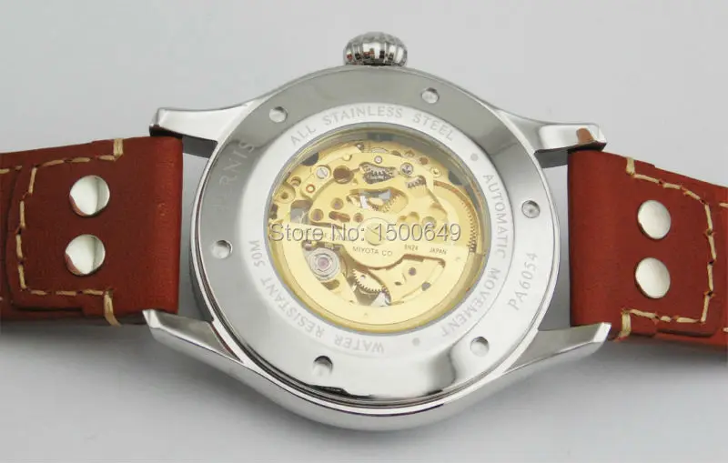 Parnis с сапфирами glass 45 мм стальной чехол Miyota Automatic Move men t мужские часы 1804 | Наручные