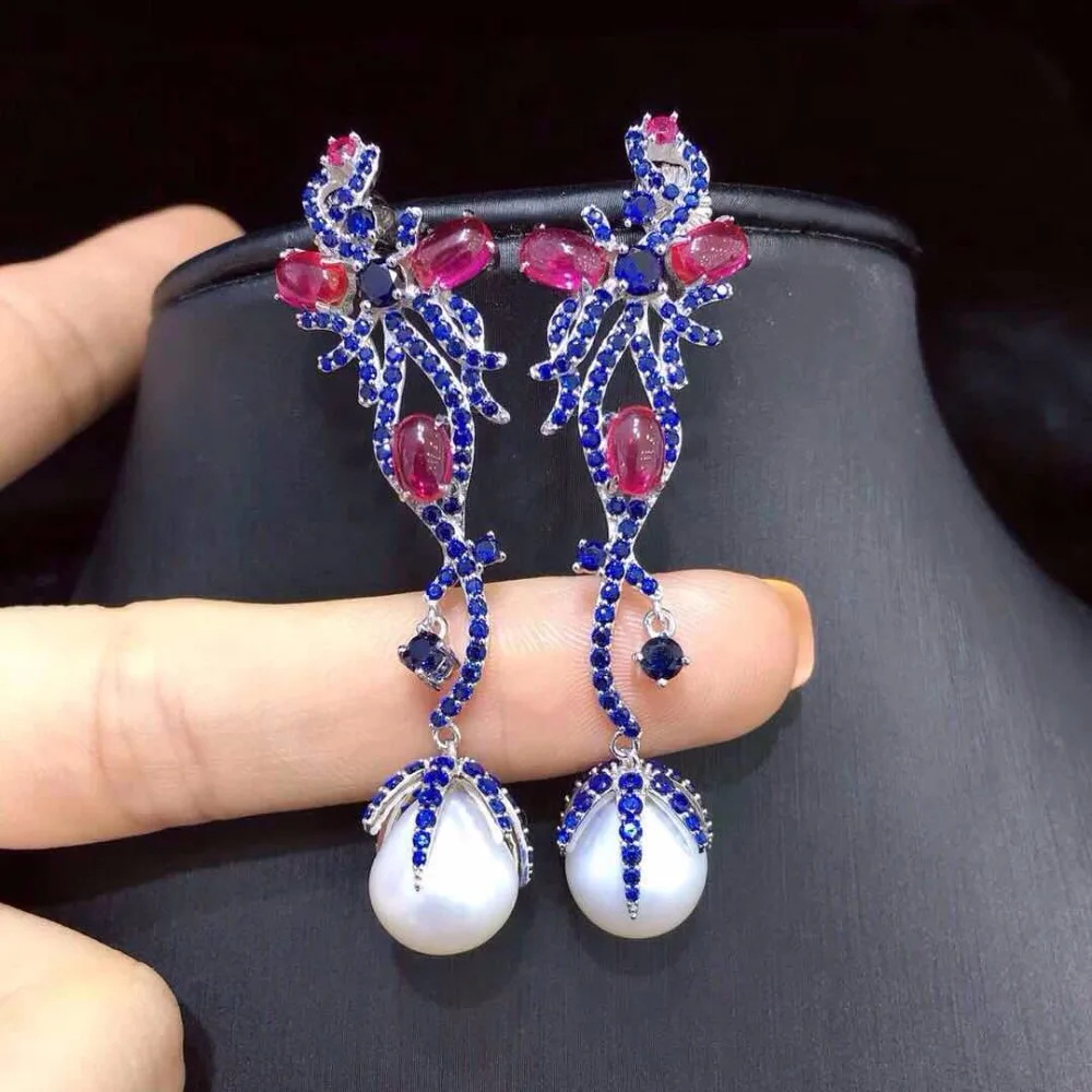 Qi Xuan_Trendy jewelry_новые серьги элегантные Серебро S925 инкрустация цирконием и